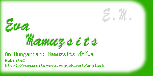 eva mamuzsits business card